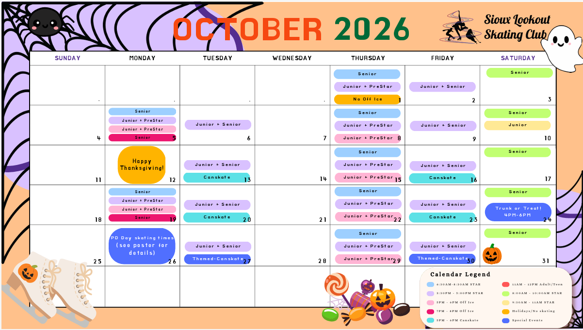 Calendar for October 2026